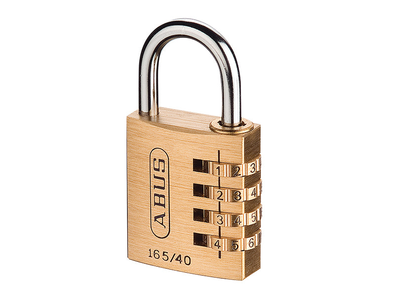 ABUS Mechanical 165/40 40mm Solid Brass Body Combination Padlock (4-Digit) Carded ABU16540C