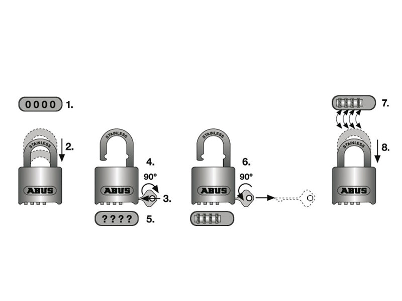 ABUS Mechanical 190/60 60mm Heavy-Duty Combination Padlock Closed Shackle (4-Digit) Carded ABU19060CSC