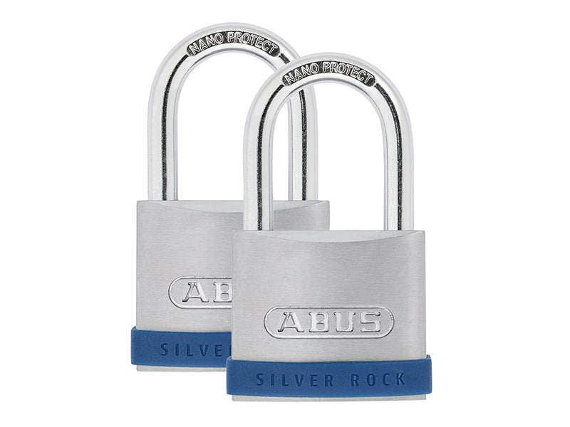 ABUS Mechanical 50mm Silver Rock™ 5 Padlock Twin Pack ABU550TC