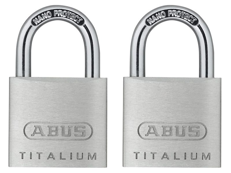 ABUS Mechanical 64TI/30mm TITALIUM™ Padlock Carded Twin Pack ABU64TI30TC
