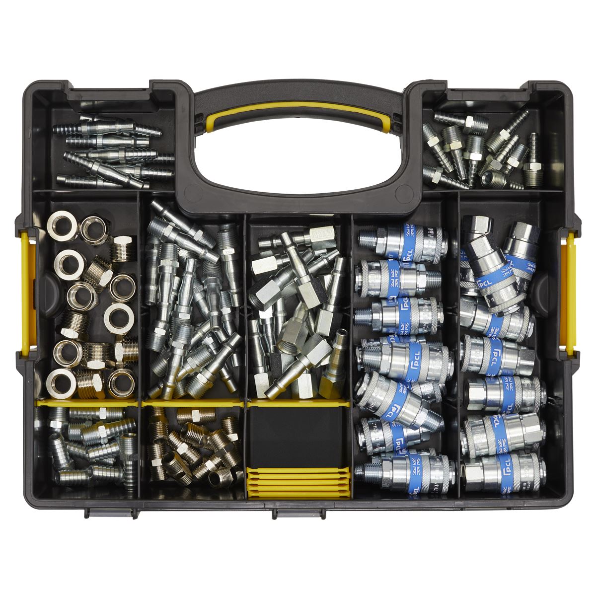 Sealey Assorted Air Coupling Kit 110pc For Garage Workshop Tools AC110K