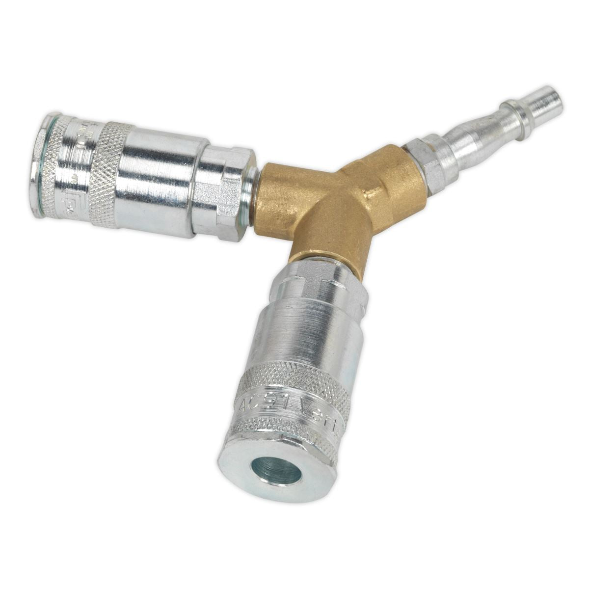 Sealey Y Adaptor Twin Air Line Coupling For Garage Workshop Tools AC55