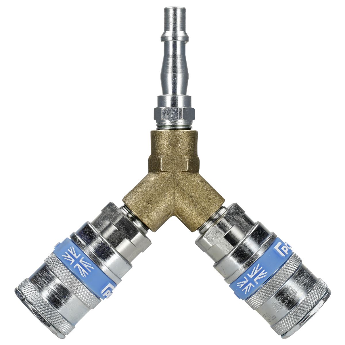 Sealey Y Adaptor Twin Air Line Coupling For Garage Workshop Tools AC55