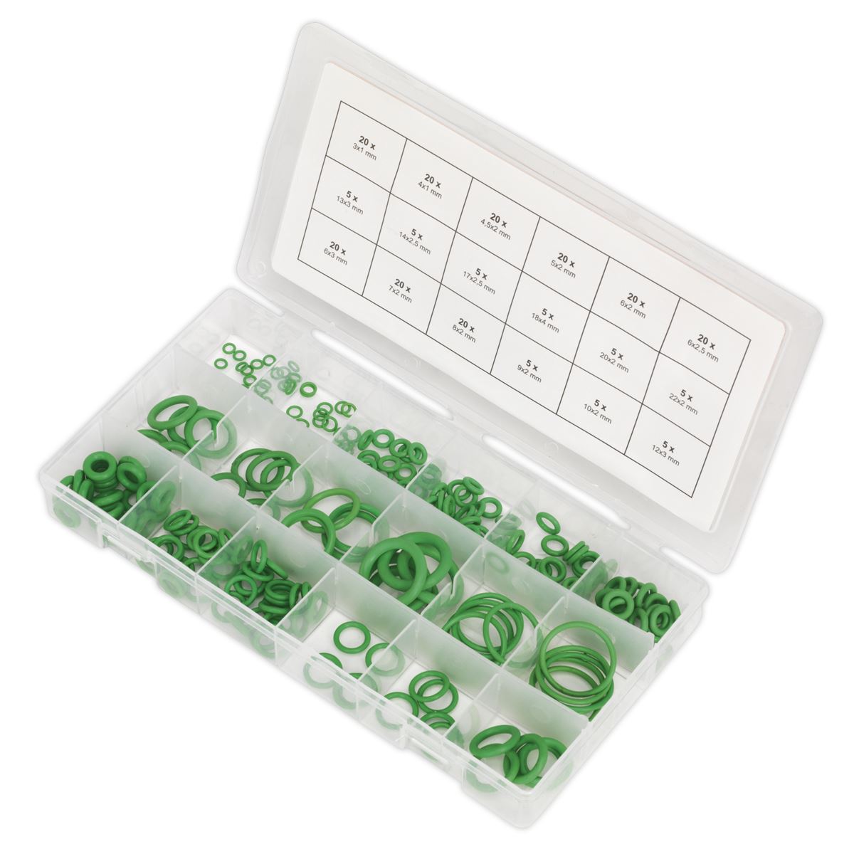 Sealey Air Conditioning Rubber O-Ring Assortment 225pc - Metric ACOR225