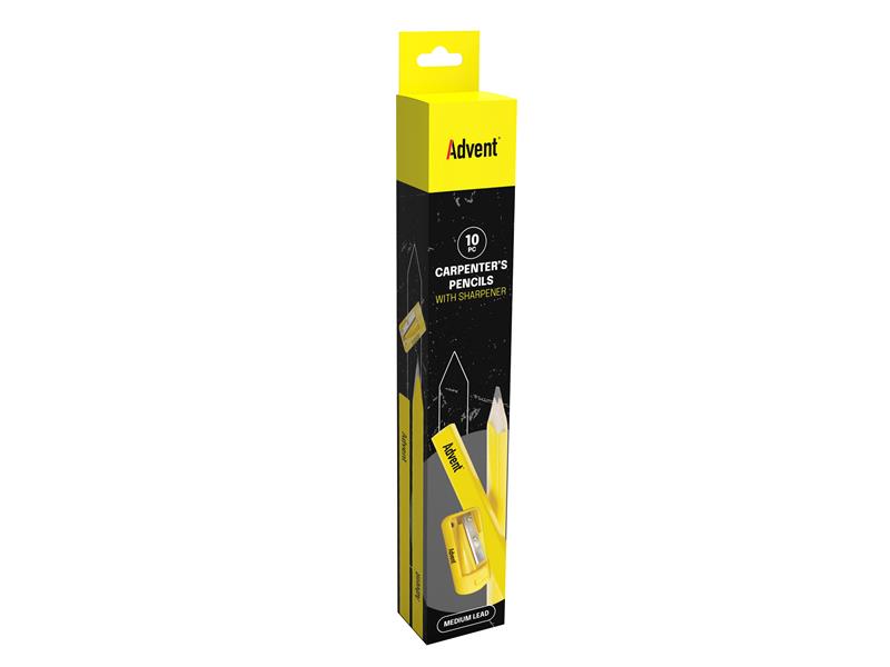 Advent Carpenter's Pencils & Sharpener ADVACPTUB10