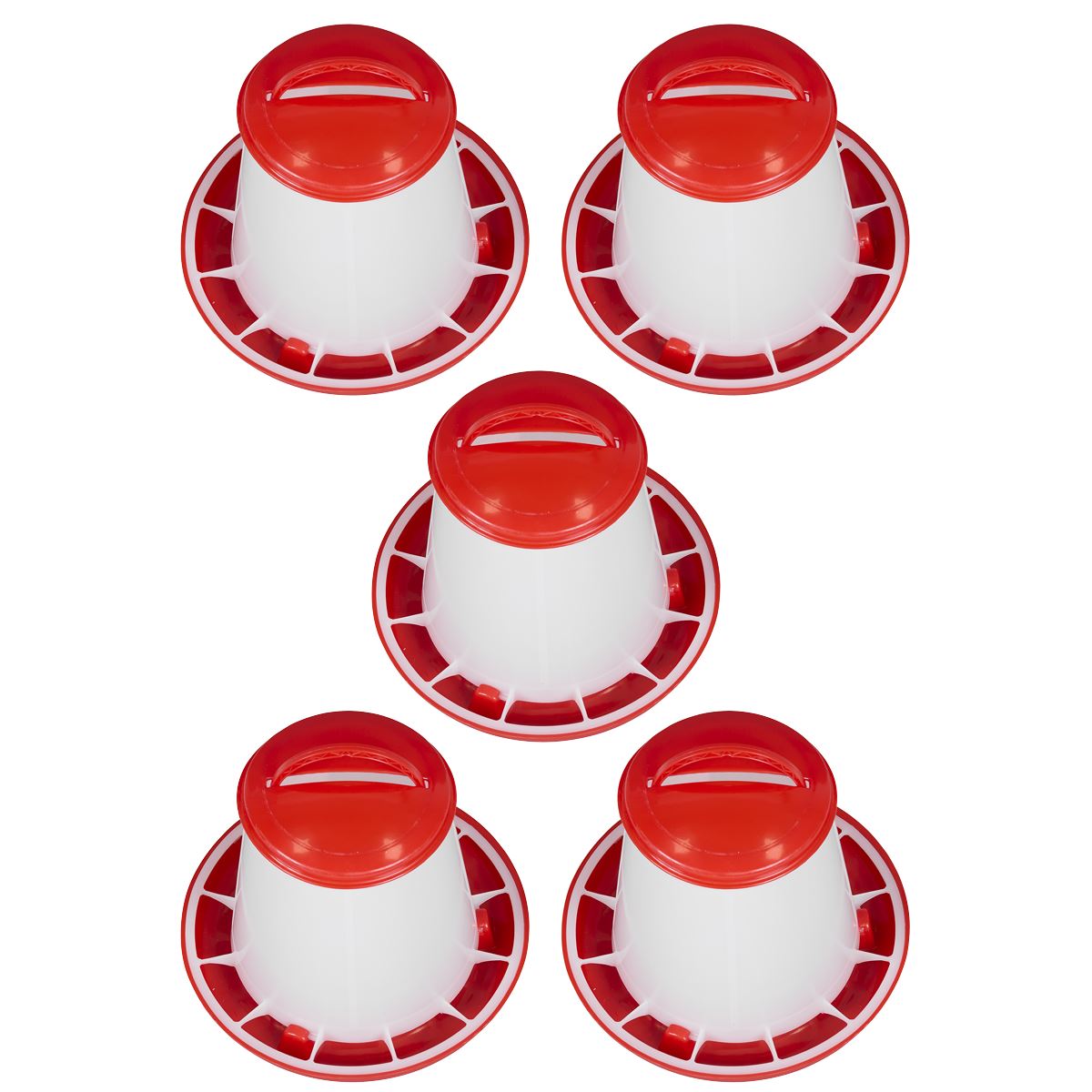 Sealey Poultry Feeder 1.5kg Pack of 5 Robust Plastic Anti Scrape Ring AFT025