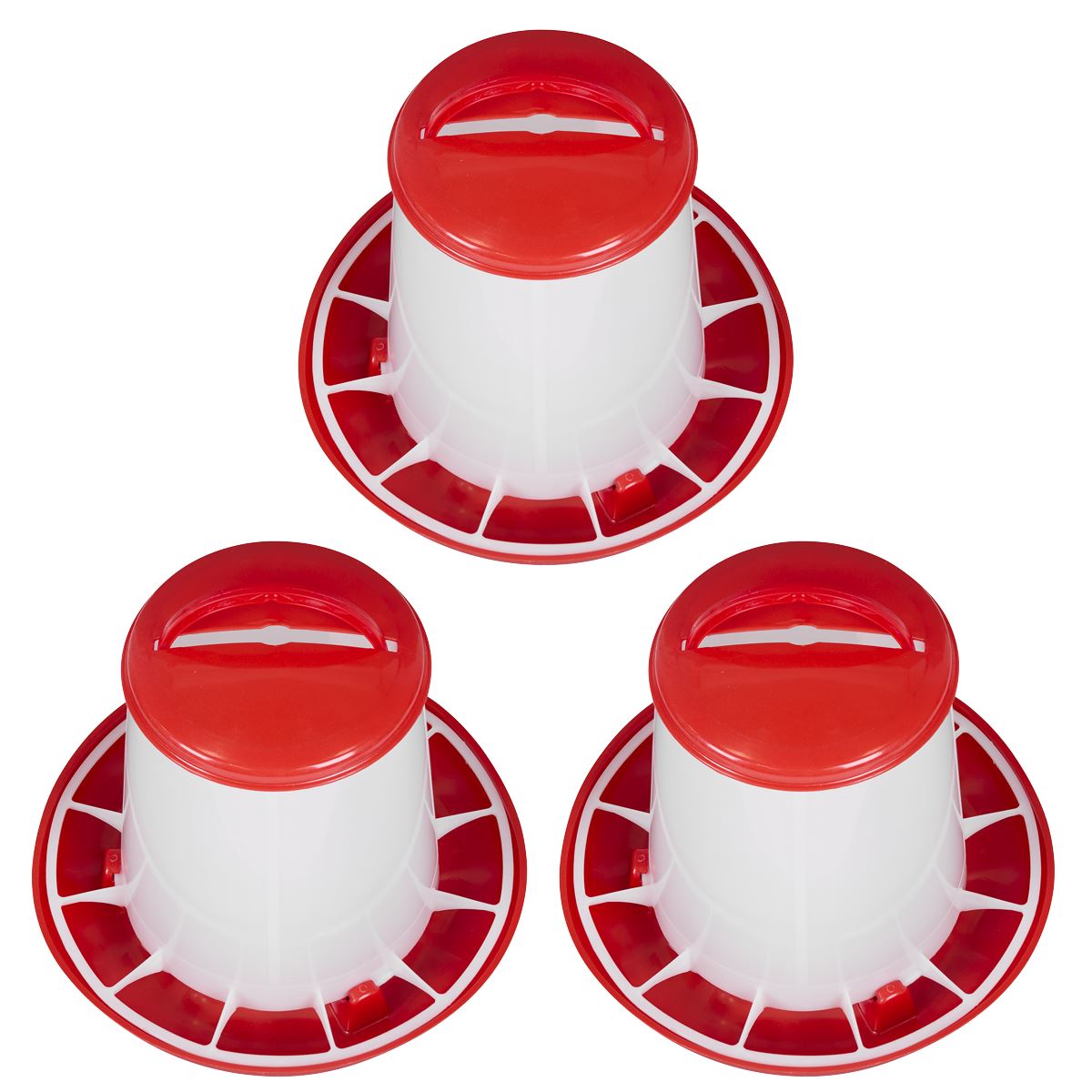 Sealey Poultry Feeder 3kg Pack of 3 Robust Plastic Anti Scrape Ring AFT033
