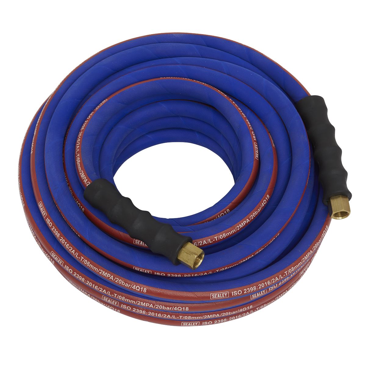 Sealey Air Line Hose 15m x 8mm with 1/4"BSP Unions Extra Heavy Duty AH15R