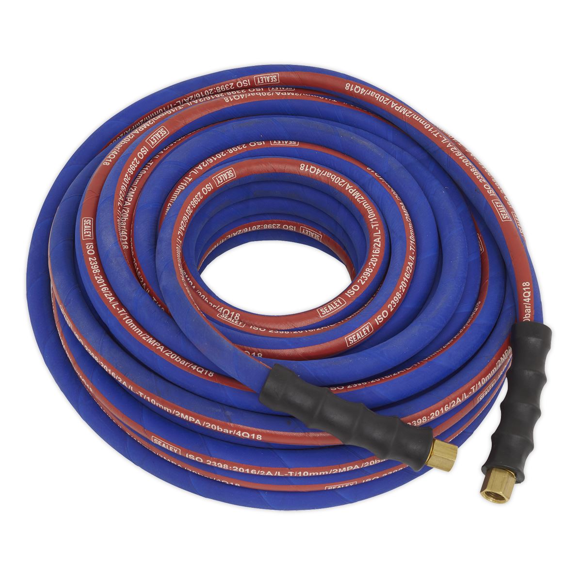 Sealey Air Line Hose 20m x 10mm with 1/4"BSP Unions Extra Heavy Duty AH20R/38