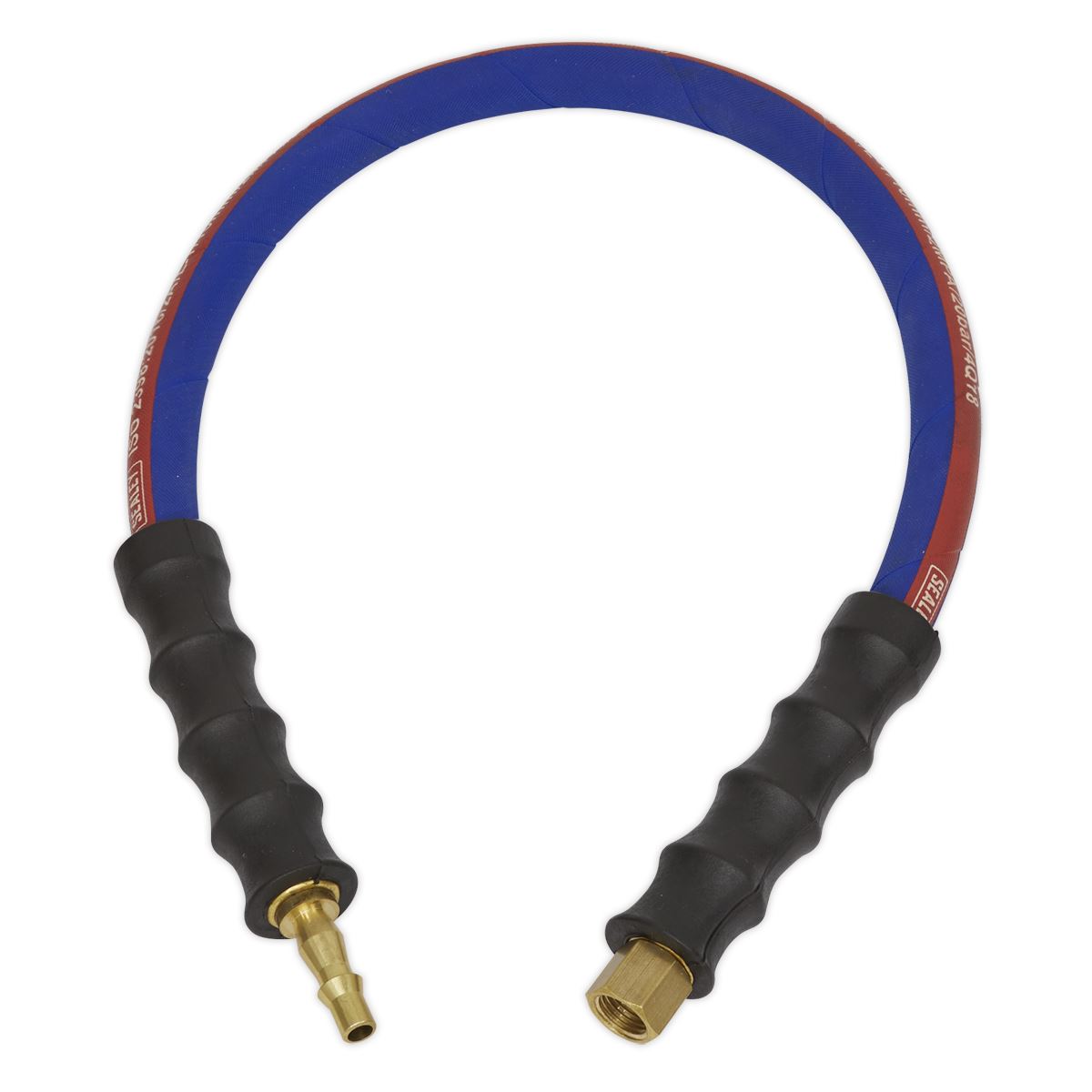 Sealey Air Leader Hose 600mm x 8mm With Tailpiece & 1/4"BSP Union AH2R