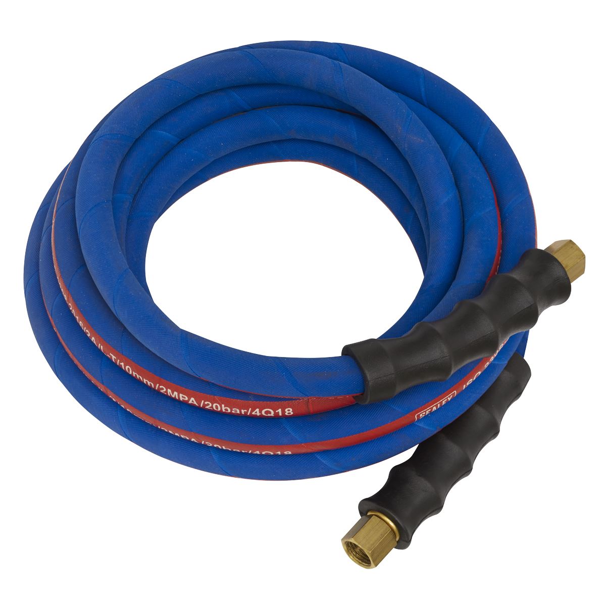 Sealey Air Line Hose 5m x 10mm With 1/4"BSP Unions Extra Heavy Duty AH5R/38