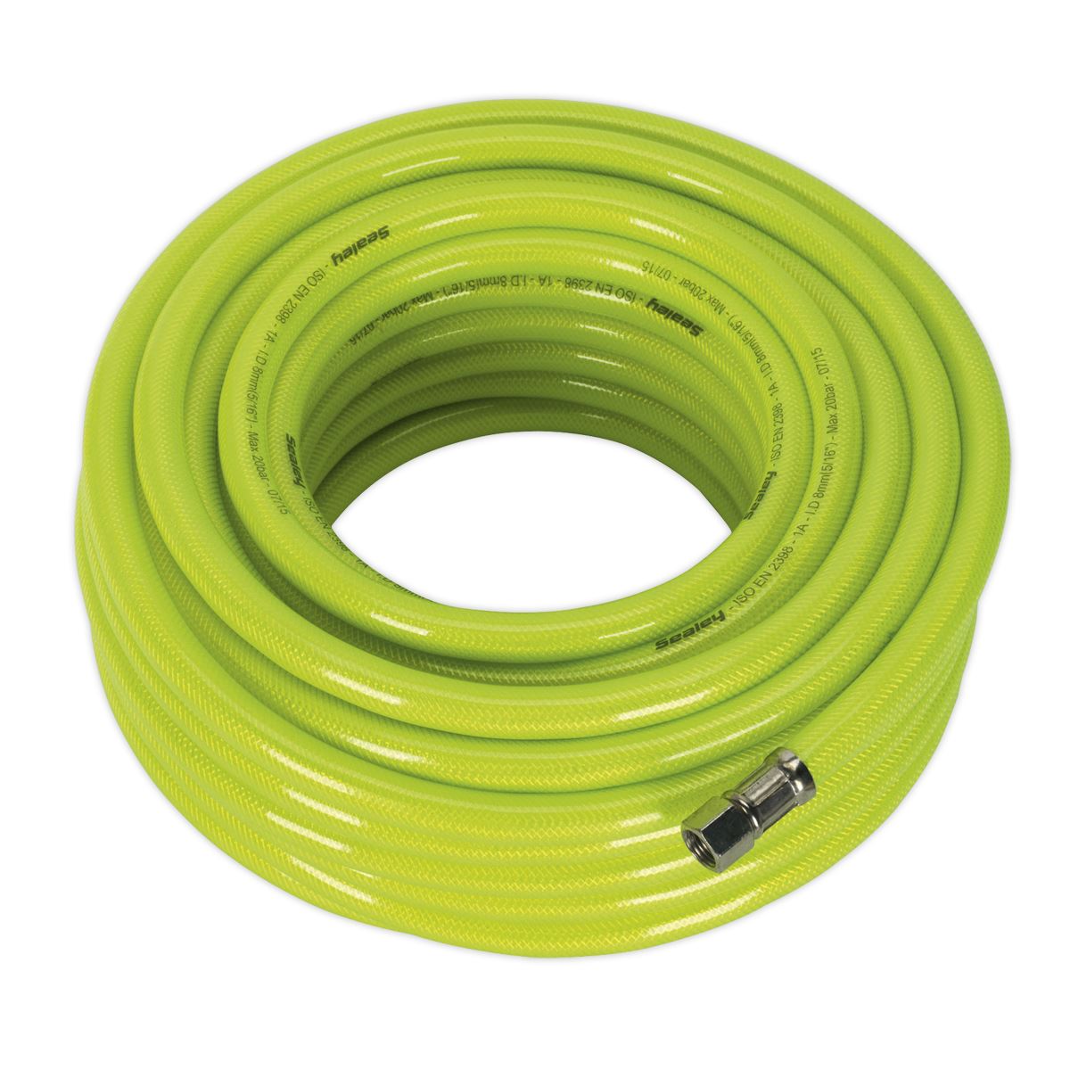 Sealey Air Line Hose High Visibility 20m x 8mm with 1/4"BSP Unions AHFC20