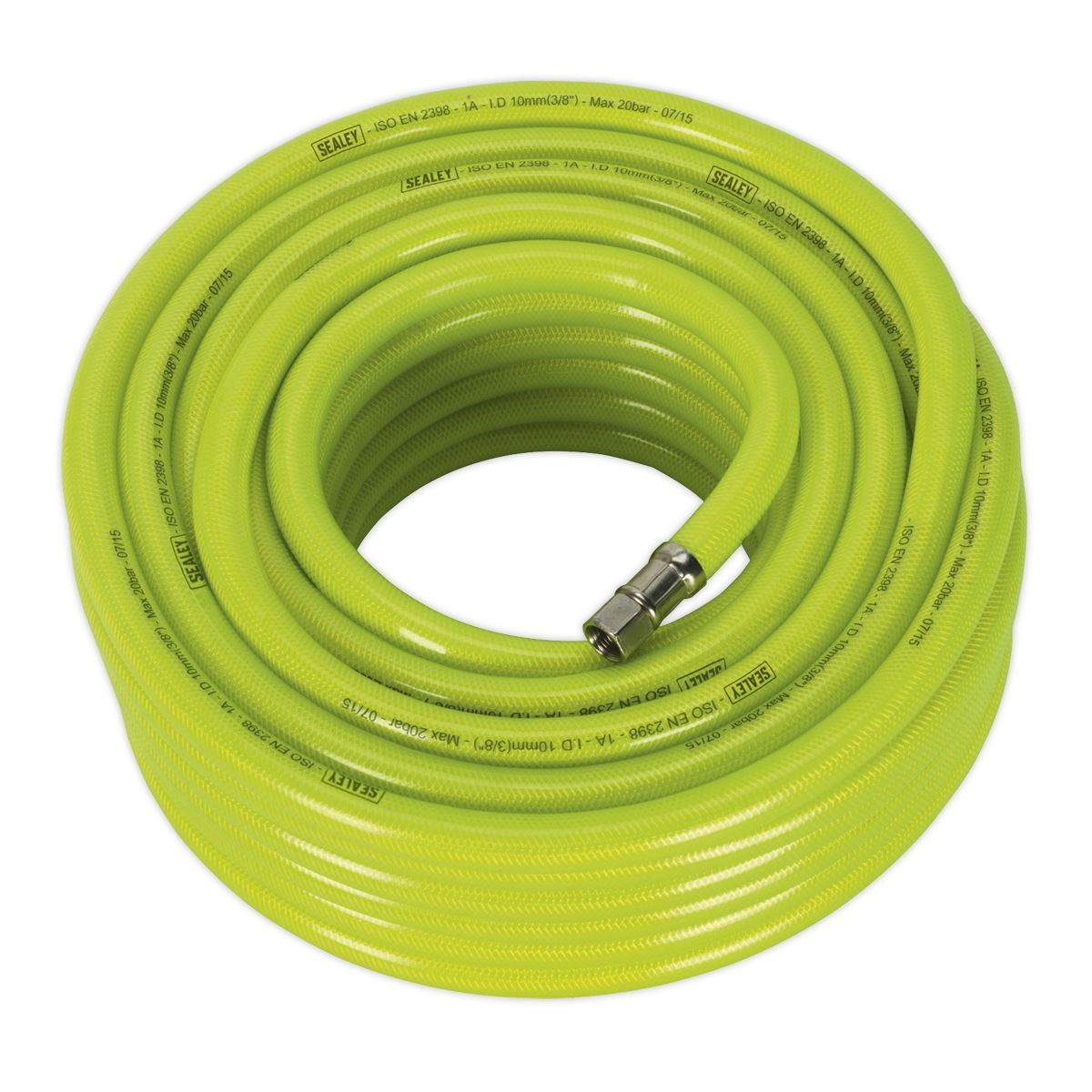 Sealey Air Line Hose High Visibility 20m x 10mm with 1/4"BSP Unions AHFC2038