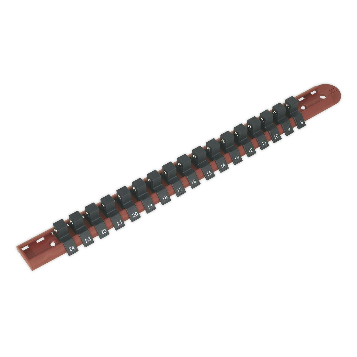 Sealey Socket Retaining Rail with 17 Clips 1/2"Sq Drive AK1217