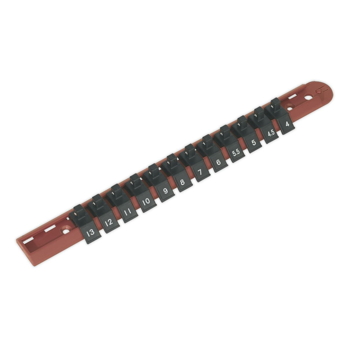 Sealey 1/4"Sq Drive Socket Retaining Rail with 12 Clips AK1412