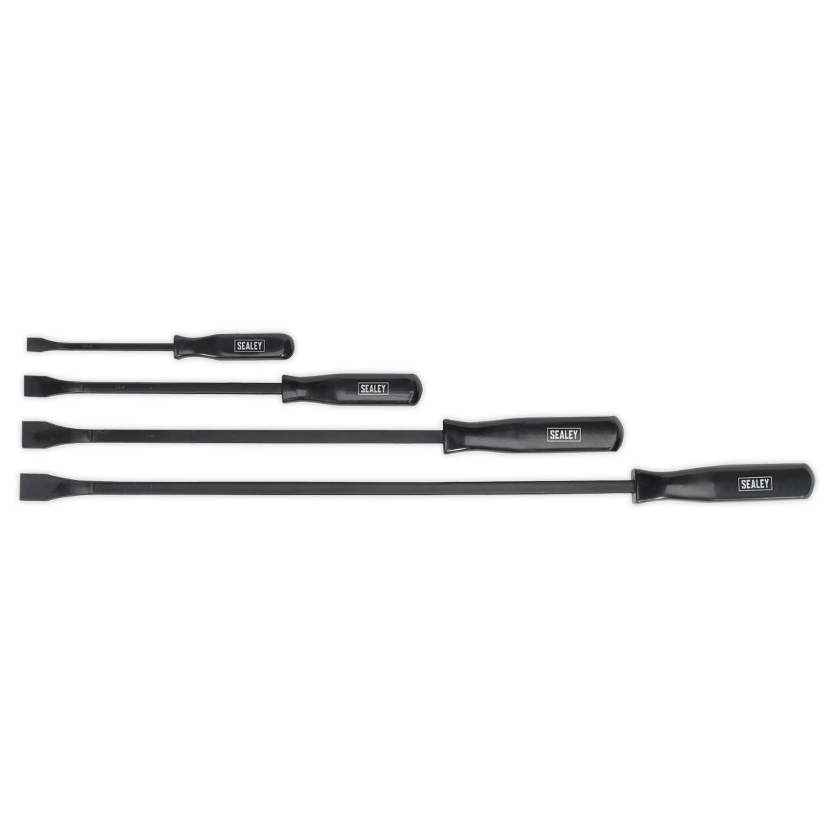 Sealey Pry Bar Set 4pc Angled Carbon Steel Shafts 200, 300, 450, 600mm AK206
