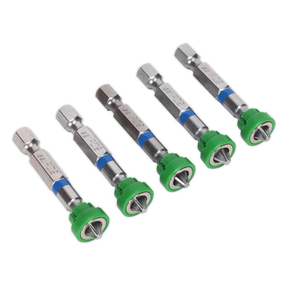 Sealey Power Tool Bit Pozi #2 with Magnetic Holder S2 50mm Pack of 5 AK210523