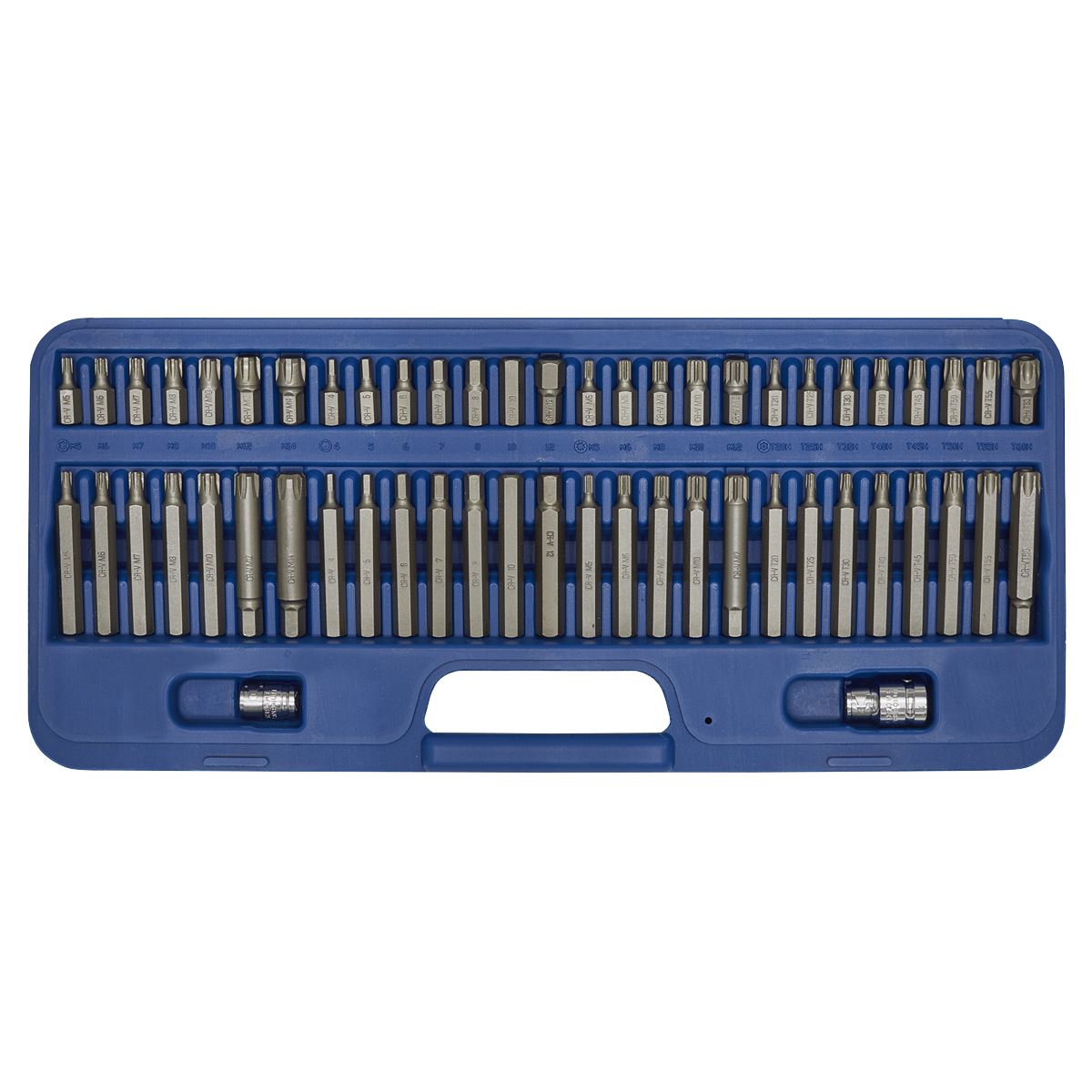 Sealey Security TRX-Star*/Hex/Ribe/Spline Bit Set 56pc 3/8" & 1/2"Sq Drive AK21956