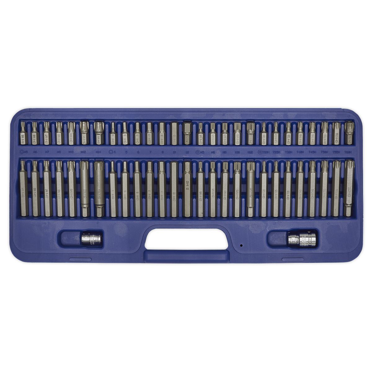 Sealey Security TRX-Star*/Hex/Ribe/Spline Bit Set 56pc 3/8" & 1/2"Sq Drive AK21956