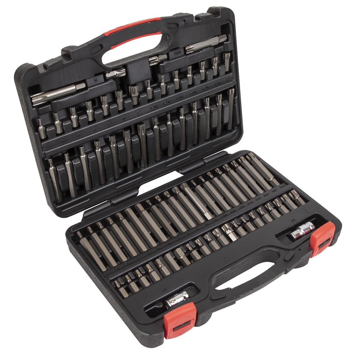 Sealey TRX-Star*/Security TRX-Star*/Hex/Ribe/Spline Bit Set 74pc 3/8" & 1/2"Sq Drive AK21974P