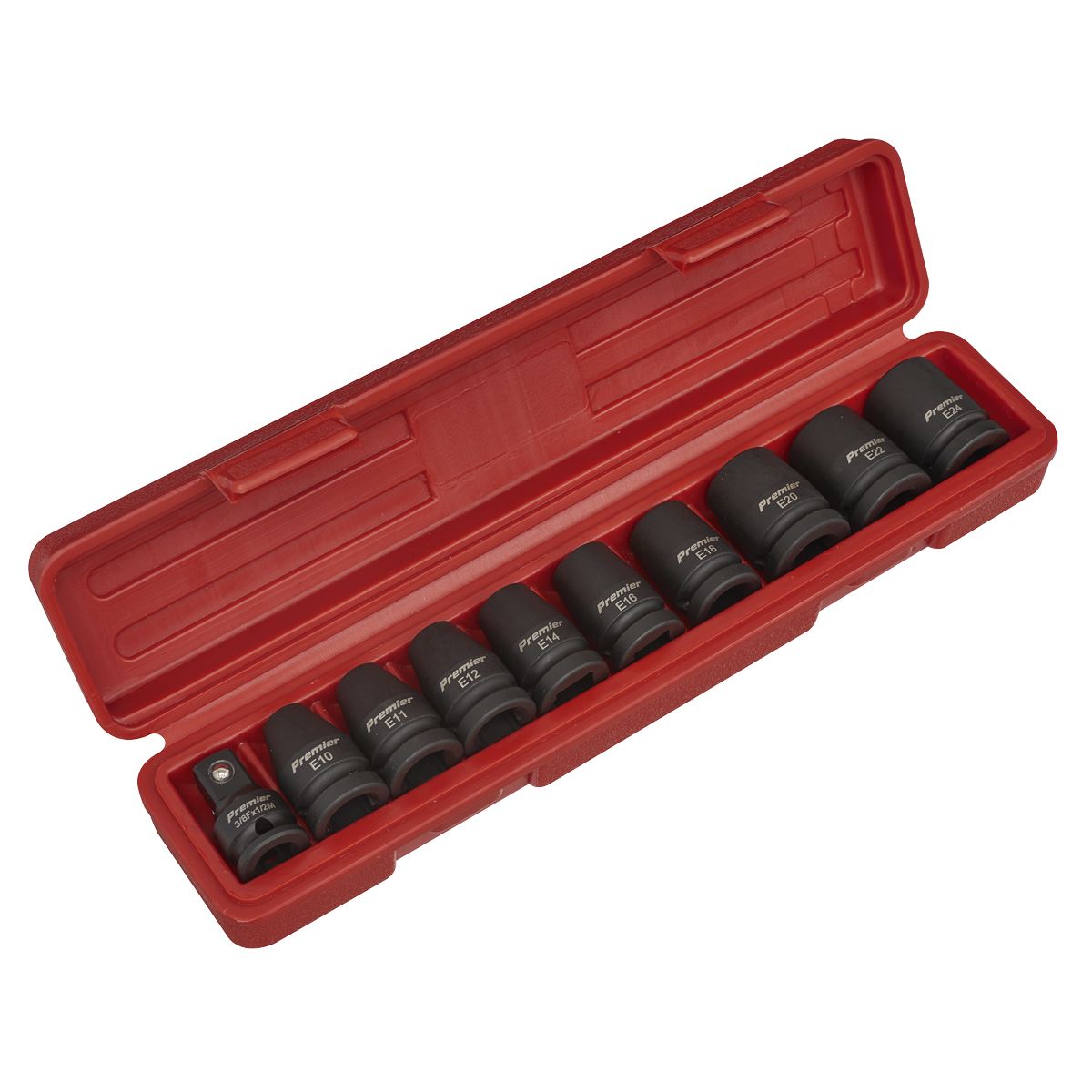 Sealey Impact Torx Star Female Socket Set 10pc 1/2"Sq Drive AK2301