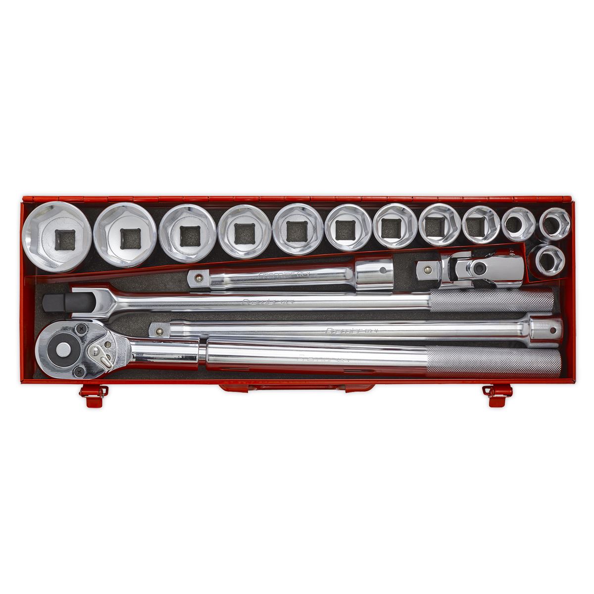 Sealey Metric Socket Set 17pc 3/4"Sq Drive WallDrive 6pt Standard Length AK2597