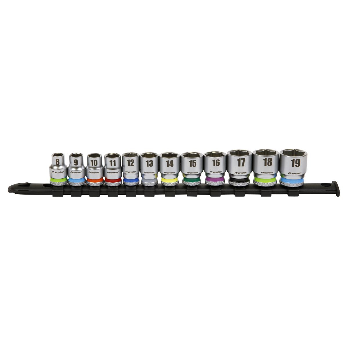 Sealey Metric Socket Set 12pc 3/8"Sq Drive 6pt WallDrive Standard Length AK2660