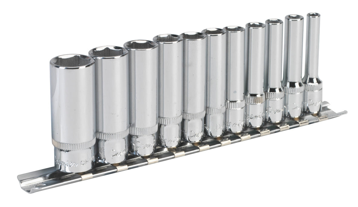 Sealey Imperial Socket Set 11pc 1/4"Sq Drive Deep WallDrive Single Hex AK2671