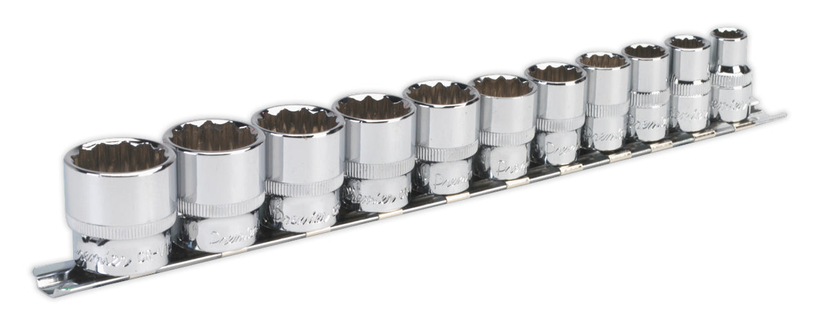 Sealey Imperial Socket Set 11pc 3/8"D 12pt WallDrive Standard Length AK2672