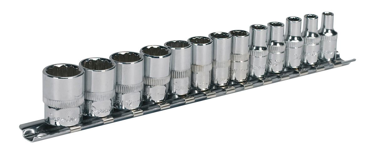Sealey Metric Socket Set 13pc 1/4" Drive 12pt WallDrive Standard Length AK2680
