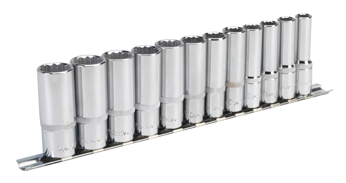 Sealey Metric Socket Set 12pc 3/8"Sq Drive 12pt Deep WallDrive AK2683