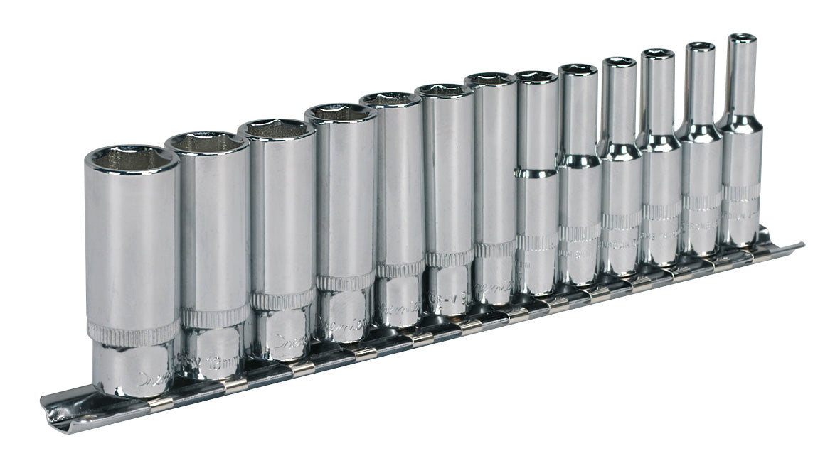 Sealey Metric Socket Set 13pc 1/4"Sq Drive Deep WallDrive AK2692