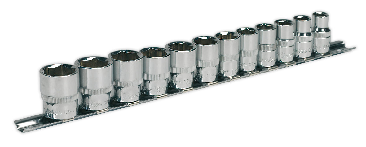 Sealey Metric Socket Set 12pc 3/8"Sq Drive WallDrive Standard Length AK2693