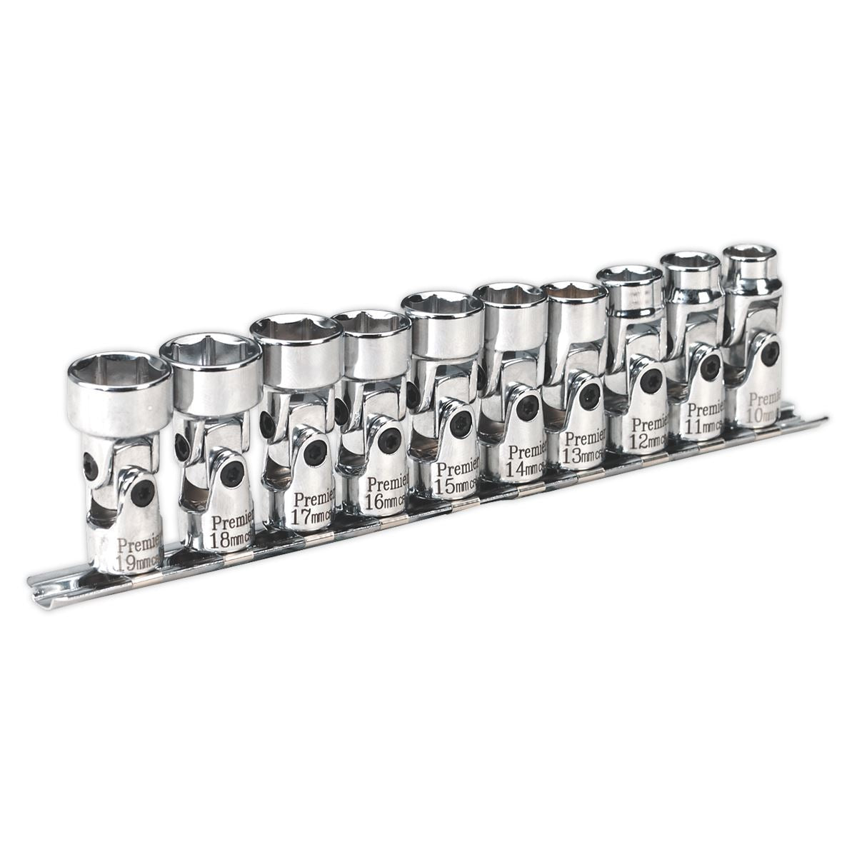 Sealey Metric Universal Joint Socket Set 10pc 3/8"Sq Drive 6pt WallDrive AK2710