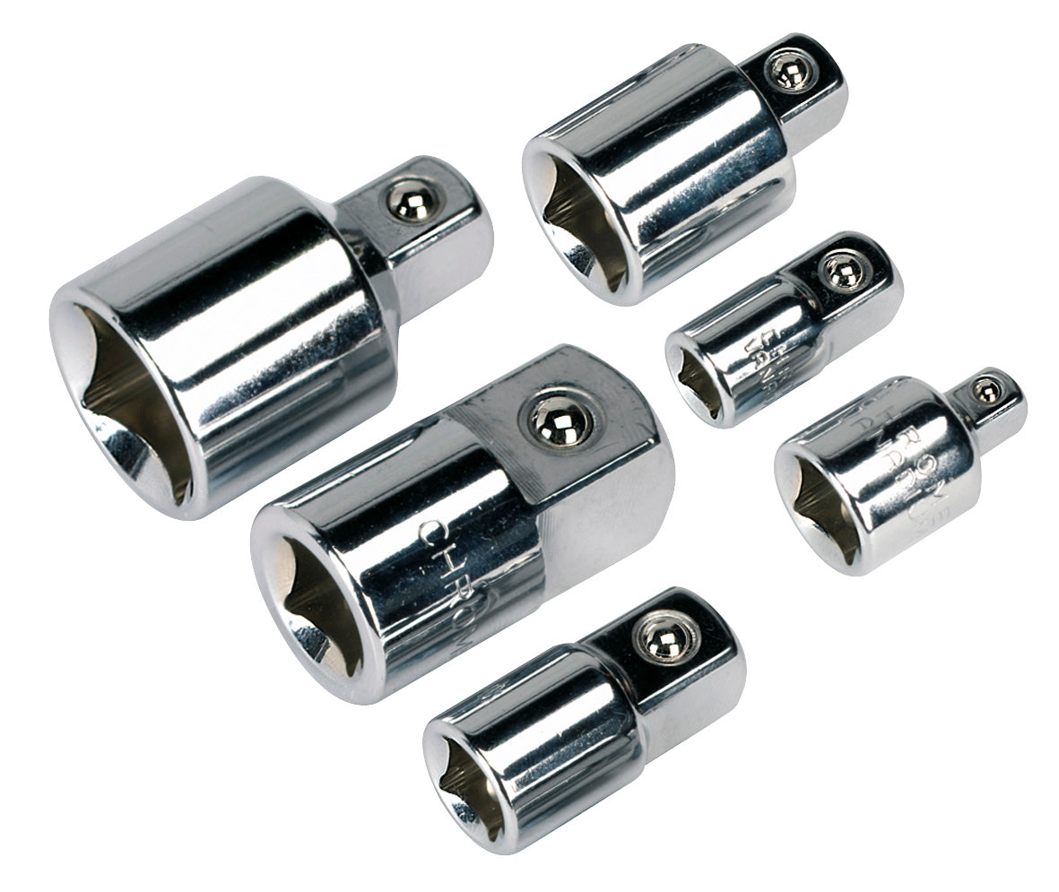 Sealey Socket Adaptor Set 6pc Reducer Step Up Converter Kit Chrome AK2736