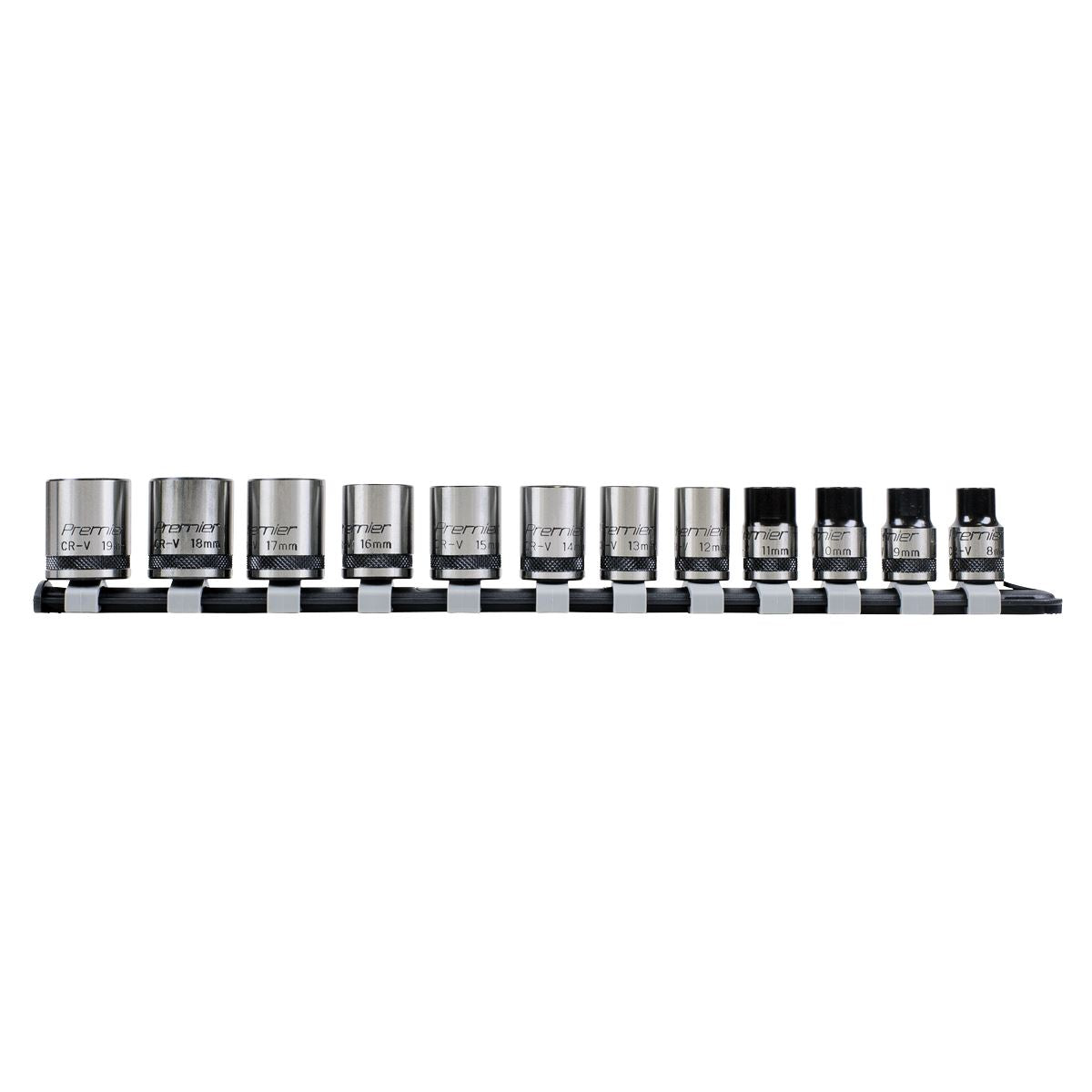 Sealey Metric Socket Set 12pc 3/8"Sq Drive Lock On 6pt Black Series AK2741B