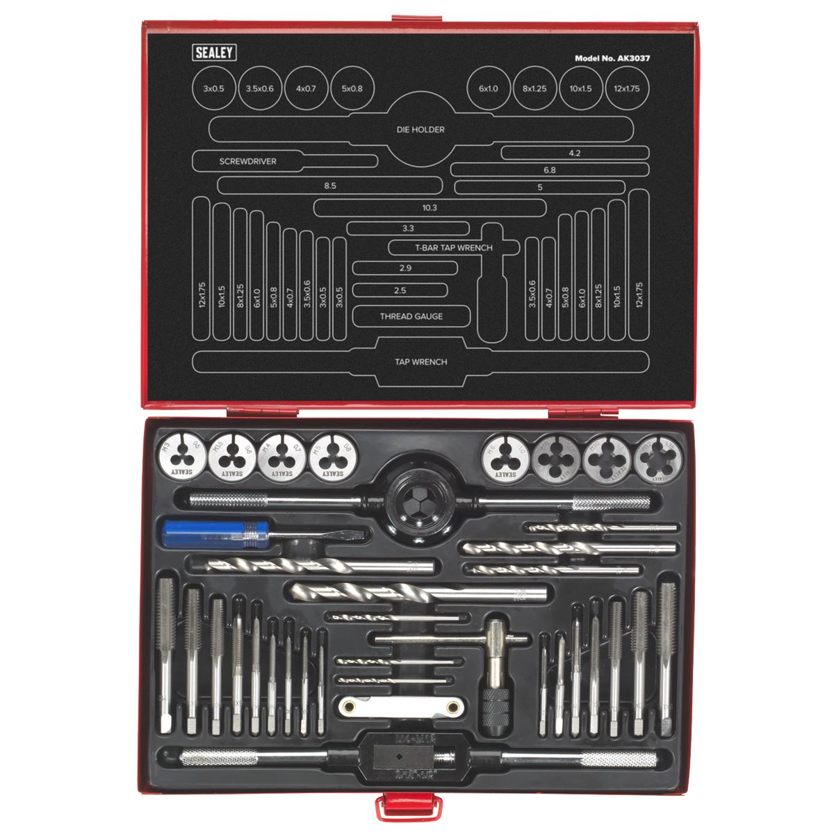 Sealey Tap & Die Set 37pc Split Dies - Metric AK3037