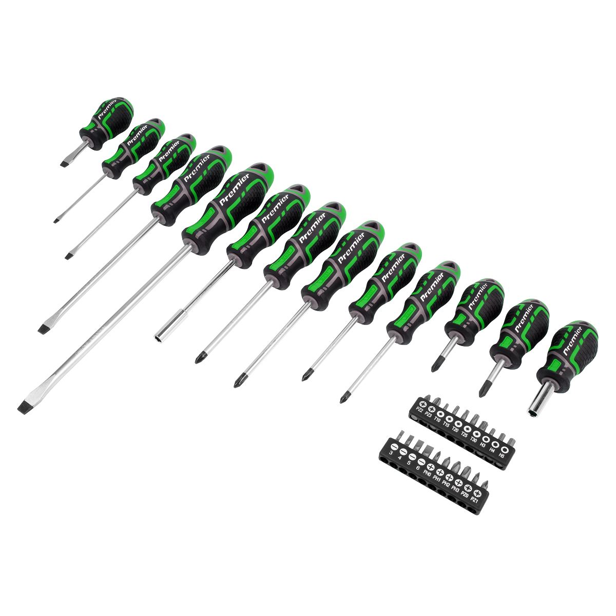Sealey Screwdriver & Bit Set 33pc GripMAX® - Hi-Vis AK4370HV