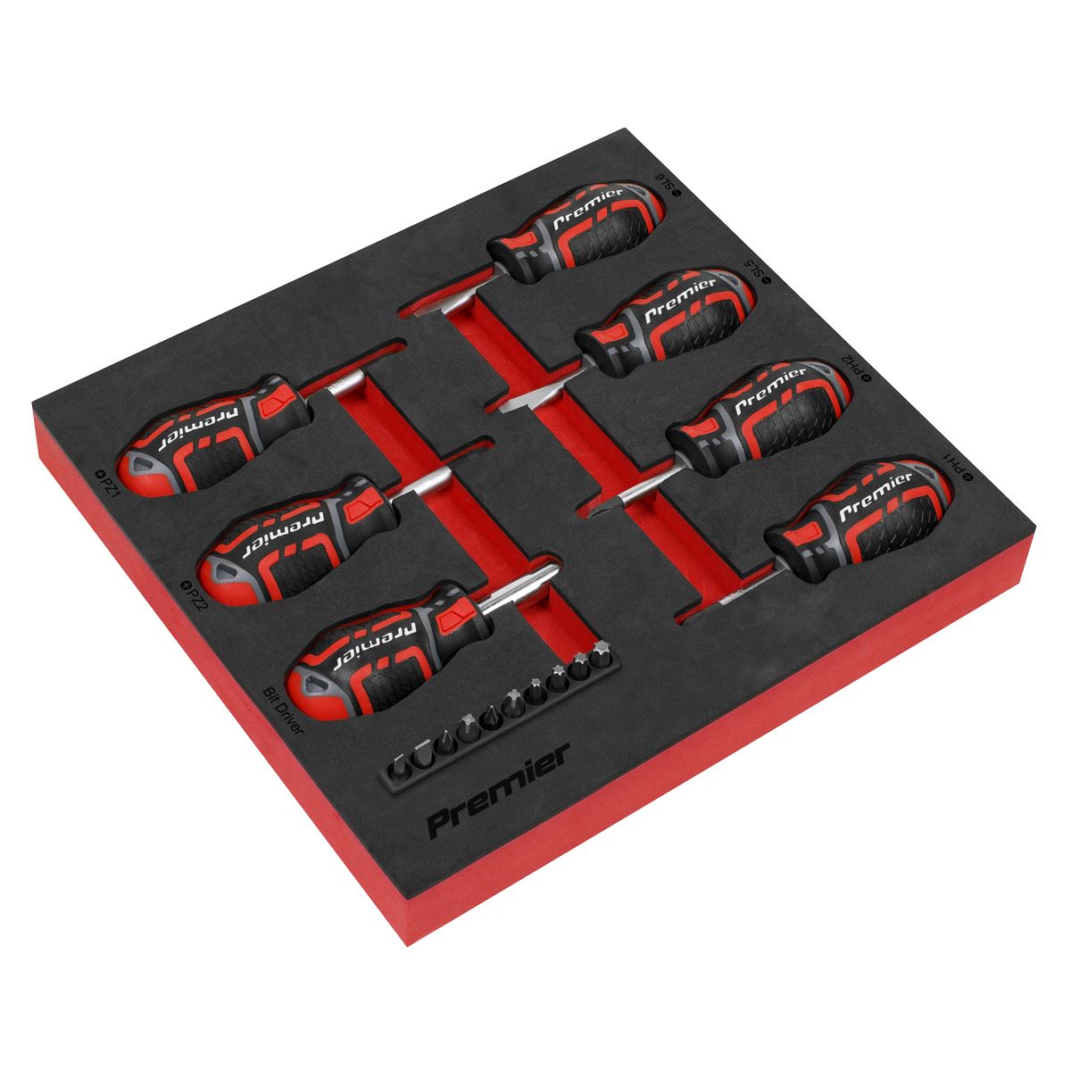 Sealey Stubby Screwdriver Set 17pc GripMAX® AK4371