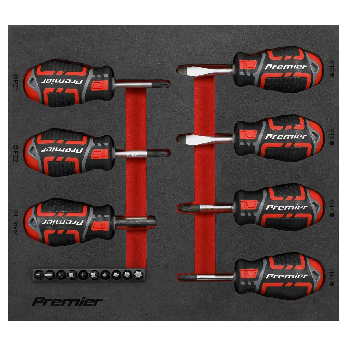 Sealey Stubby Screwdriver Set 17pc GripMAX® AK4371