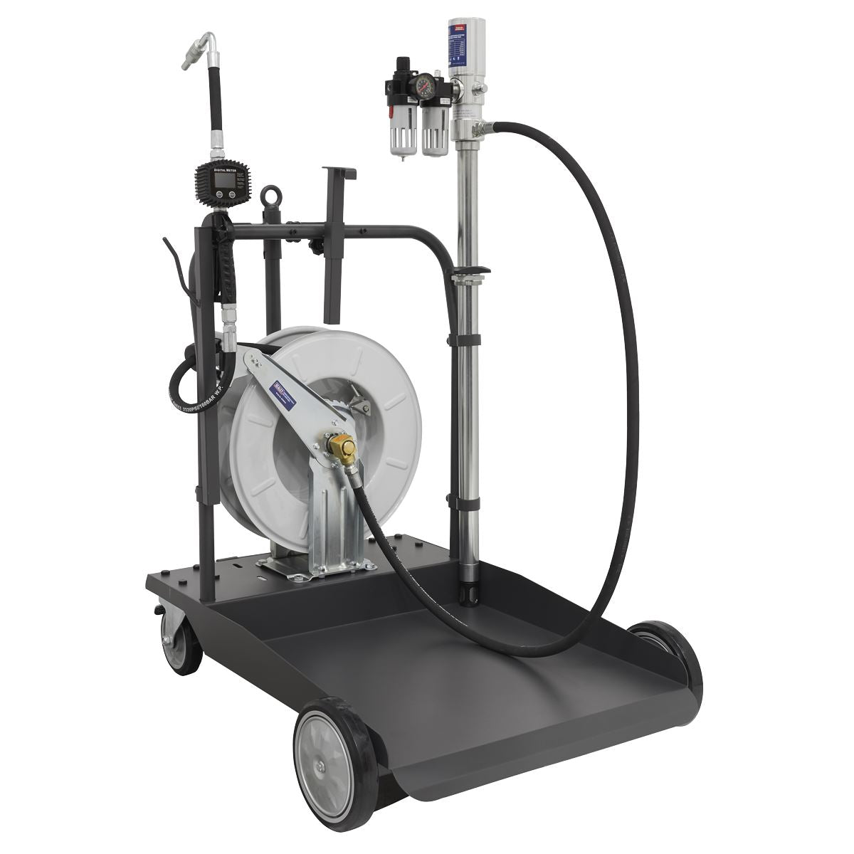 Sealey Oil Dispensing System Air Operated with 10m Retractable Hose Reel AK4562D