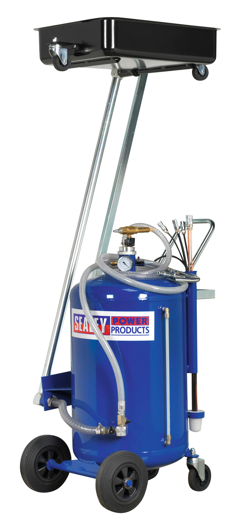 Sealey Mobile Oil Drainer with Probes 80L Cantilever Air Discharge AK462DX