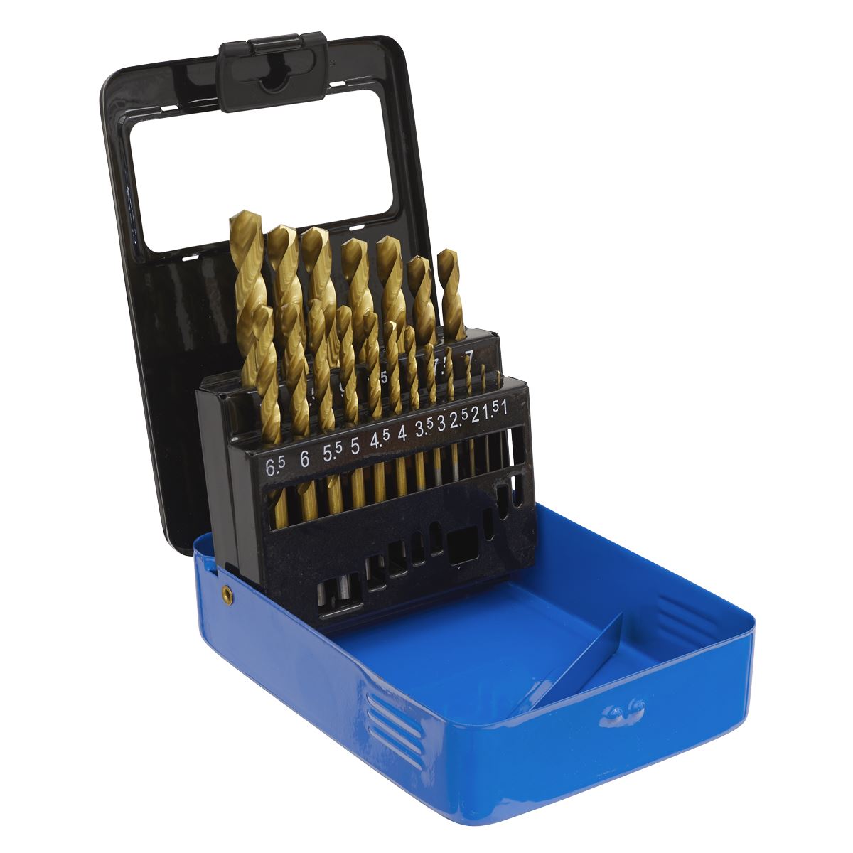 Sealey HSS Fully Ground Drill Bit Set 19pc DIN 338 Metric AK4719
