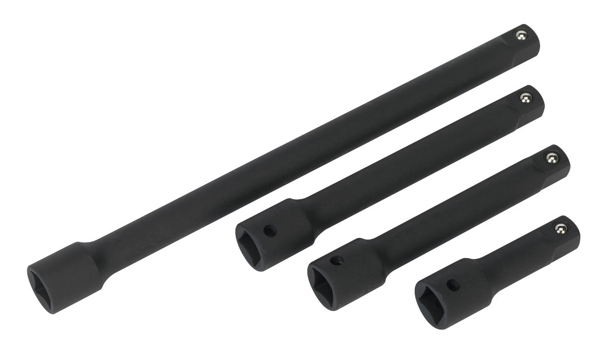 Sealey Impact Extension Bar Set 4pc 1/2"D Lengths 75, 125, 150, 250mm AK5513