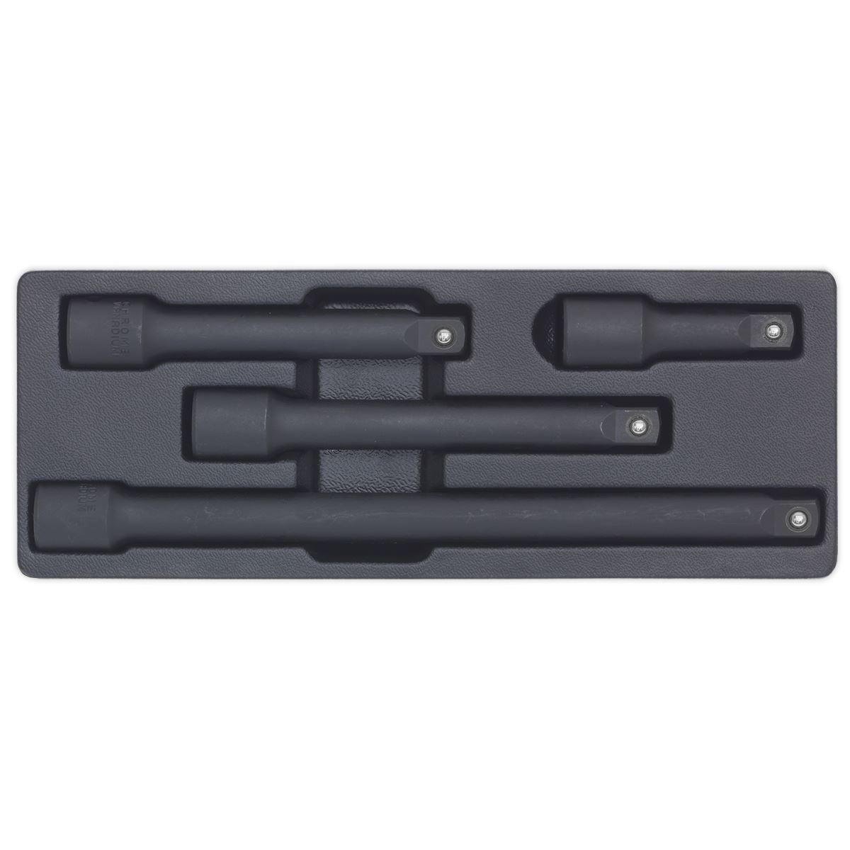 Sealey Impact Extension Bar Set 4pc 1/2"D Lengths 75, 125, 150, 250mm AK5513
