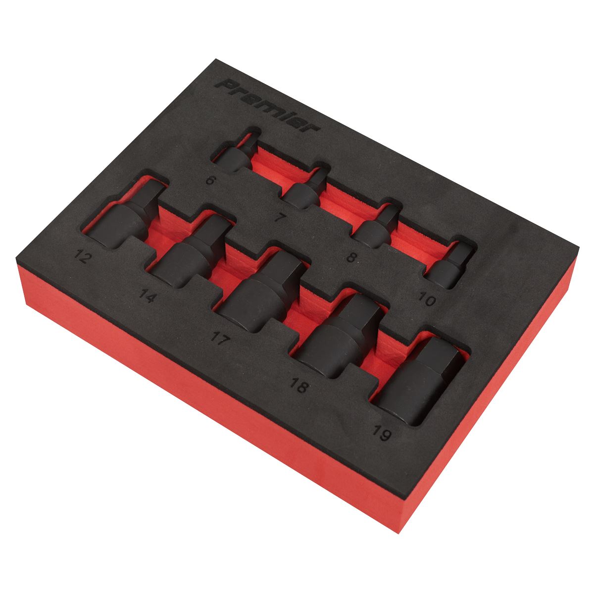 Sealey Low Profile Impact Hex Socket Bit Set 1/4" & 3/8" Sq Drive 9pc - Metric AK5525