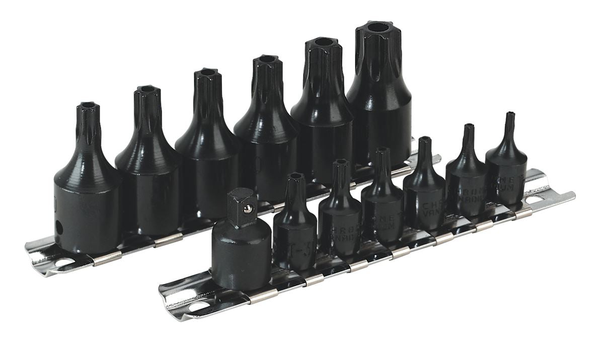 Sealey TRX-Star* Security Socket Bit Set 13pc 1/4" & 3/8"Sq Drive AK5585