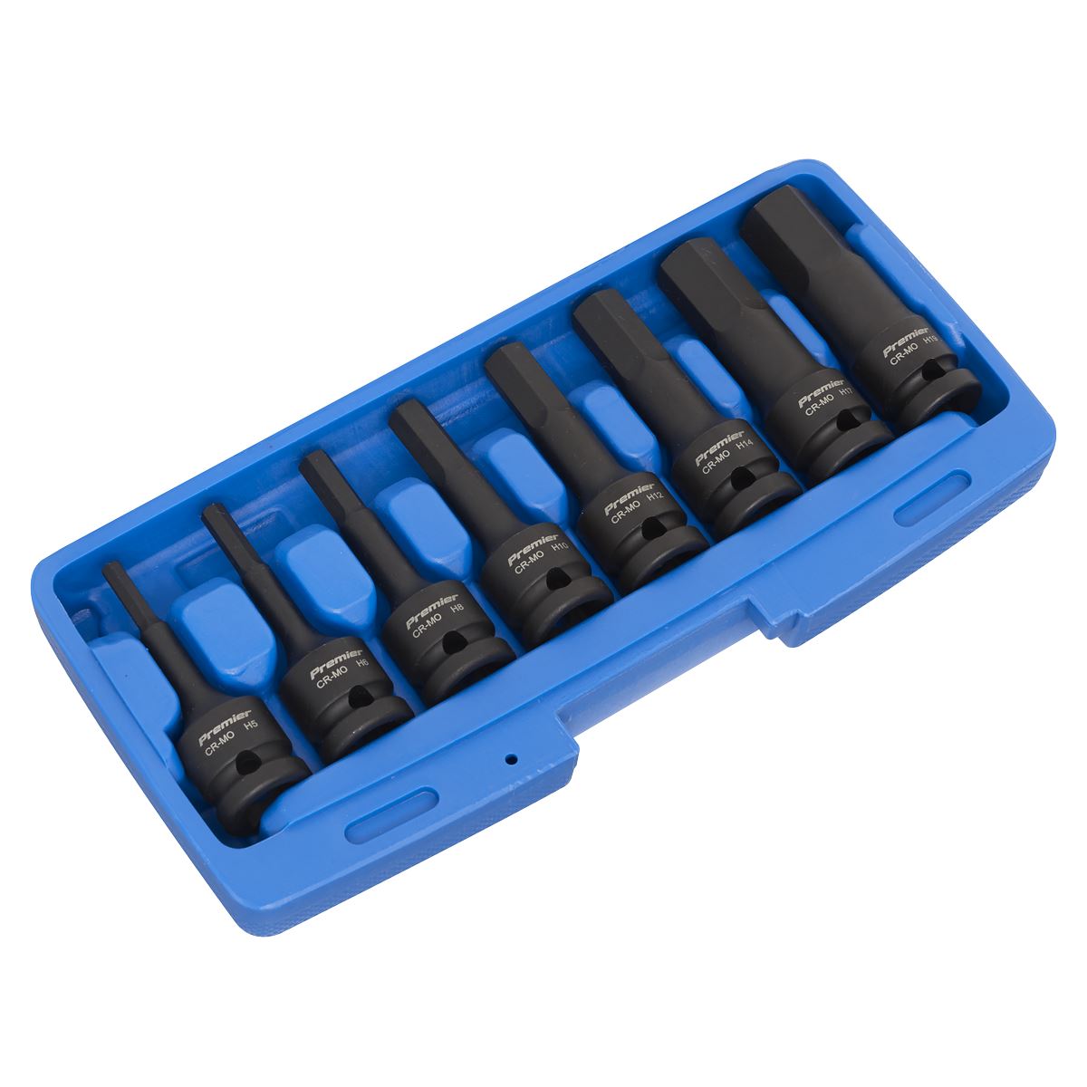 Sealey Impact Hex Socket Bit Set 8pc 1/2"Sq Drive AK5601