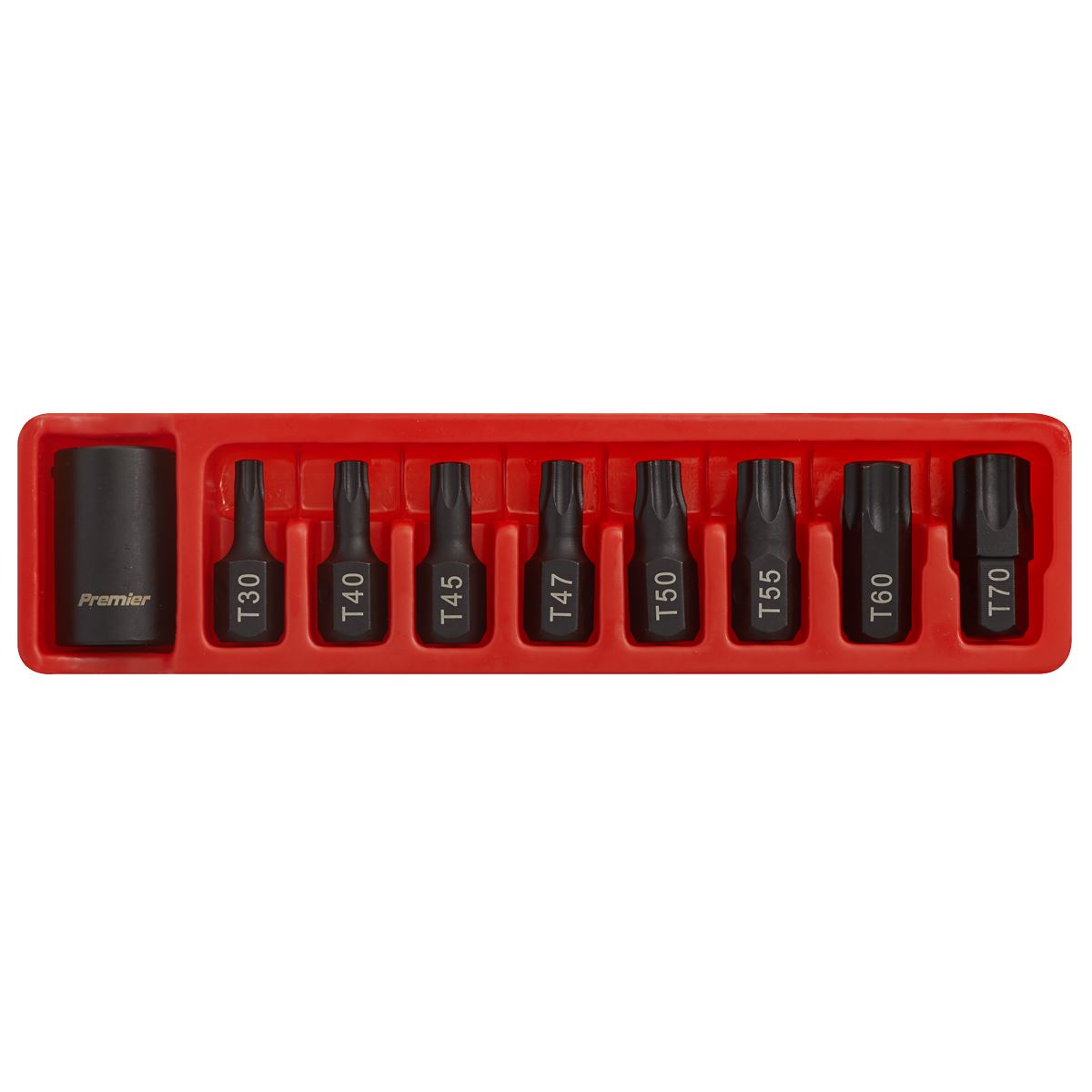 Sealey Impact TRX-Star* Bit & Holder Set 9pc 1/2"Sq Drive AK5610