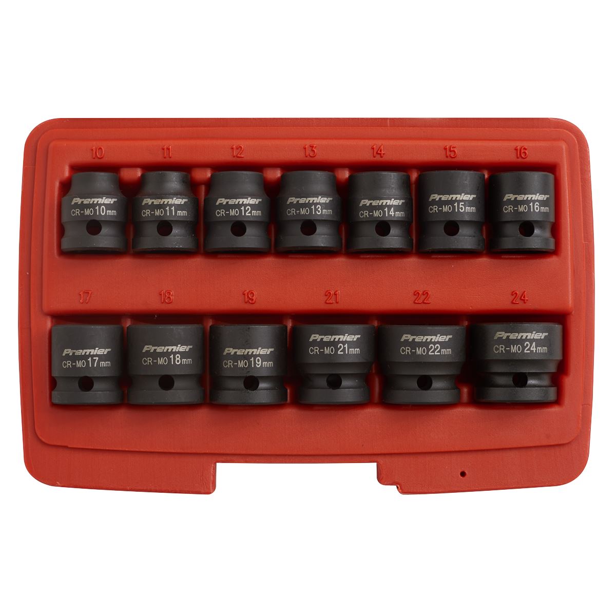 Sealey Metric Impact Socket Set 13pc 1/2"Sq Drive Low Profile AK5613LP